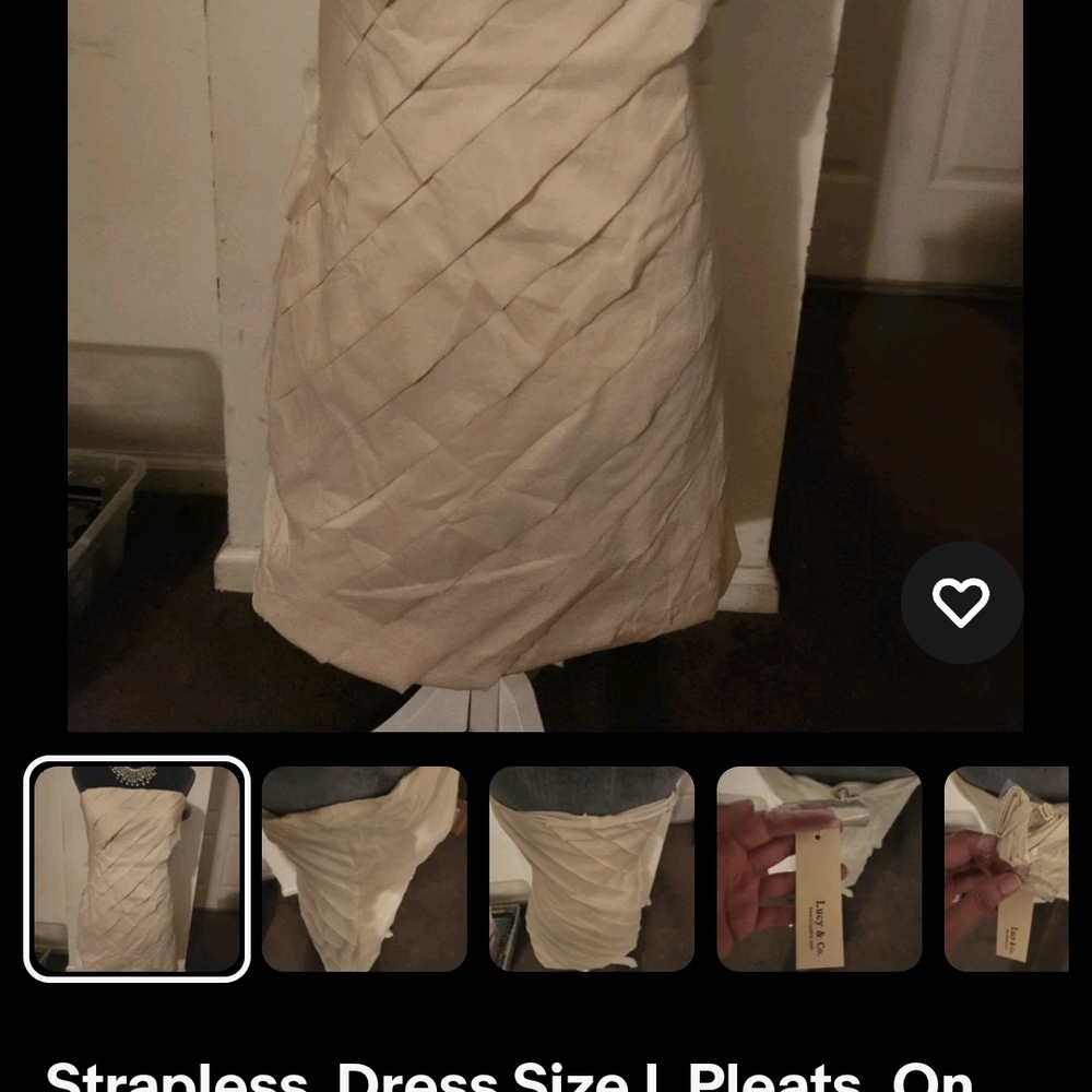 Mango Strapless Cream Dress
